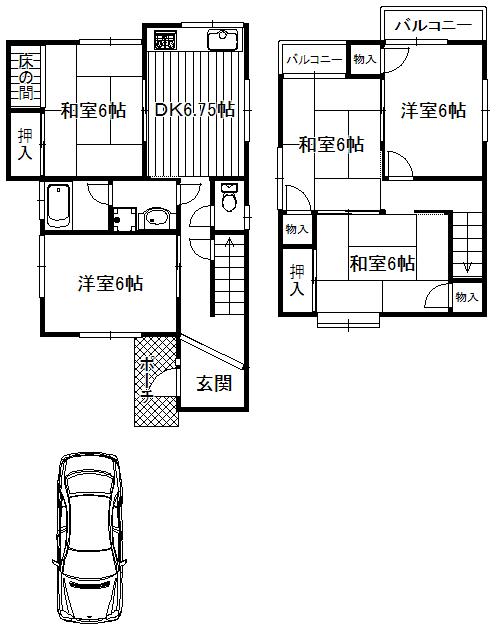 Floor plan. 10.8 million yen, 5DK, Land area 100.42 sq m , Building area 85.77 sq m