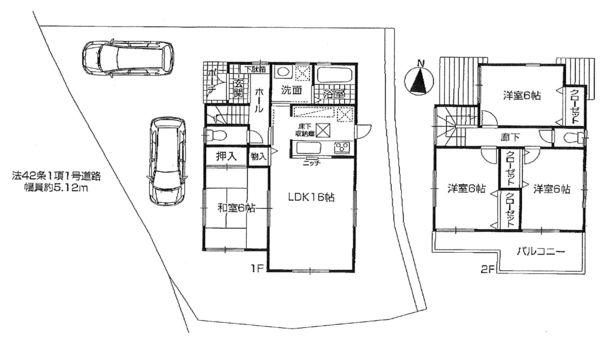 Floor plan. 26,800,000 yen, 4LDK, Land area 156.83 sq m , Building area 93.96 sq m