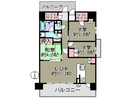 Floor plan. 3LDK, Price 28.8 million yen, Occupied area 79.11 sq m , Balcony area 15.82 sq m