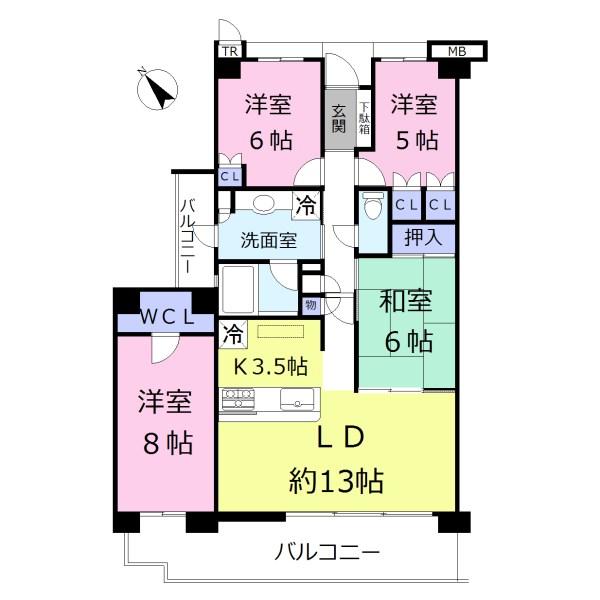 Floor plan. 4LDK, Price 24,800,000 yen, Occupied area 92.31 sq m , Balcony area 21.21 sq m
