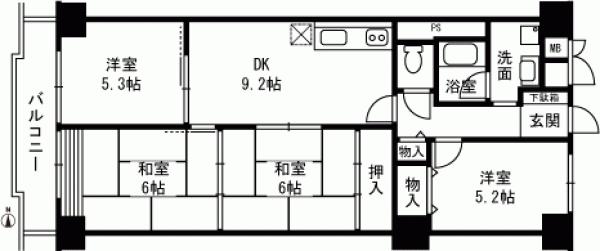 Floor plan. 4DK, Price 10.9 million yen, Occupied area 76.27 sq m , Balcony area 6.38 sq m