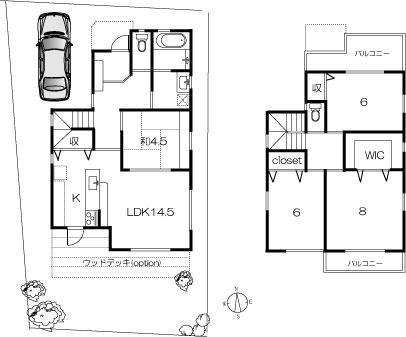 Building plan example (floor plan). Building plan example Building price 16.5 million yen (consumption tax, Including basic outside the structure), Building area 99.63 sq m