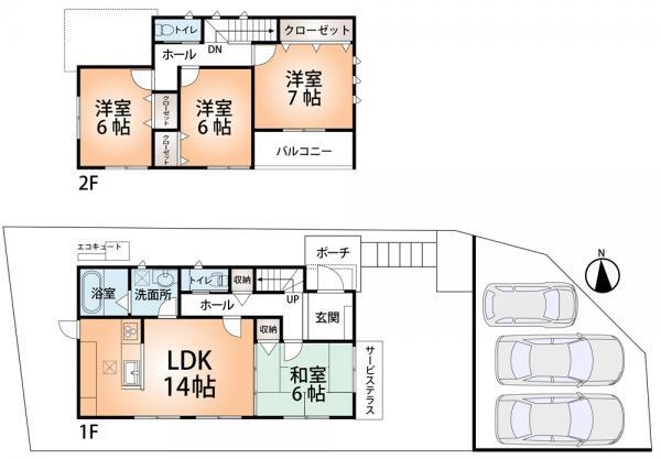 Floor plan. 27,800,000 yen, 4LDK, Land area 175.85 sq m , Building area 97.7 sq m