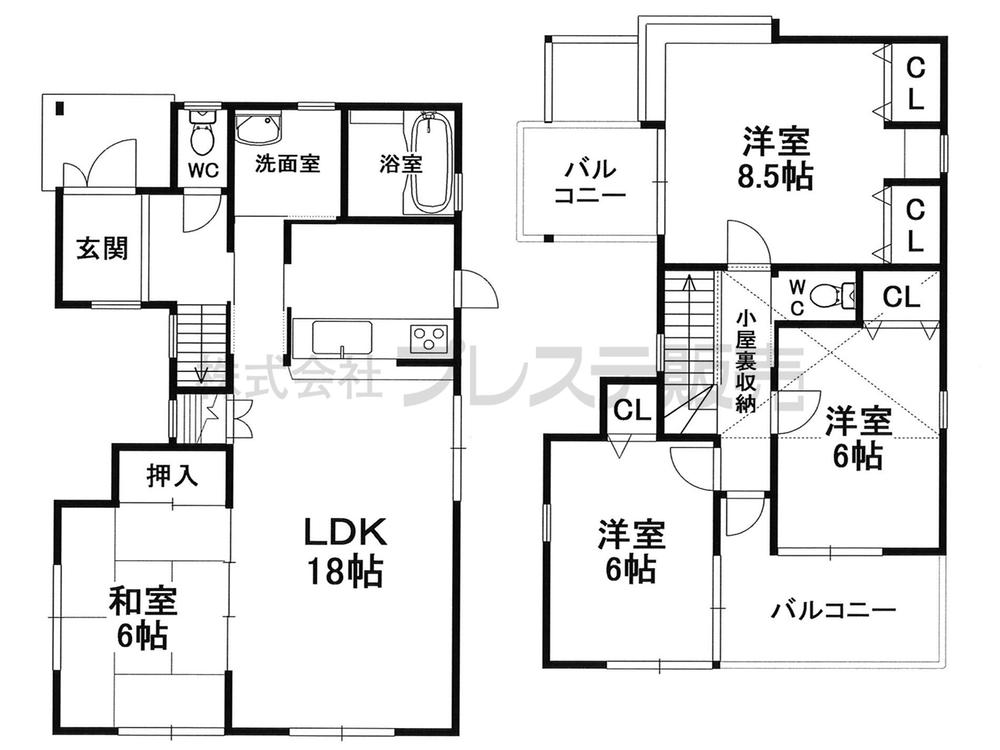 Floor plan. (No. 2 locations), Price 34,800,000 yen, 4LDK, Land area 182.13 sq m , Building area 101.85 sq m