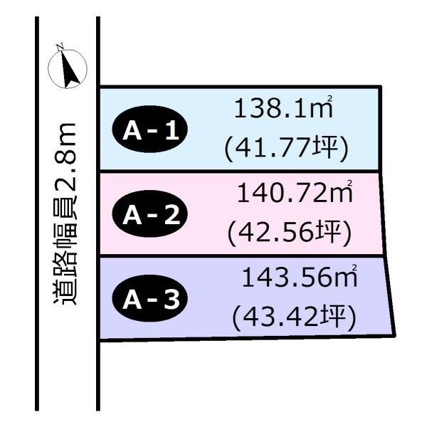 Compartment figure. Land price 14,420,000 yen, Land area 138.1 sq m