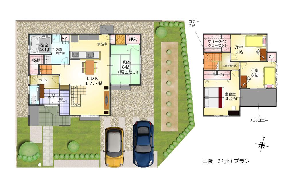 Floor plan. (No. 6 locations), Price 34,790,000 yen, 4LDK, Land area 200.13 sq m , Building area 110.95 sq m