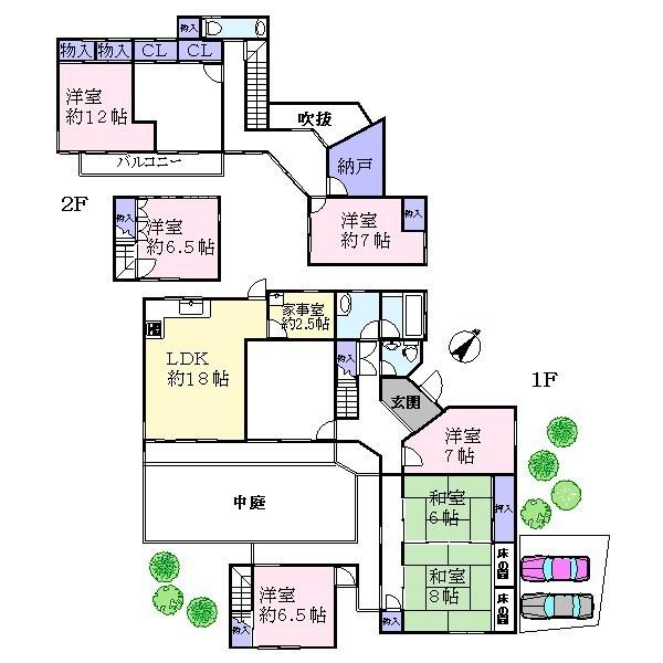 Floor plan. 100 million yen, 7LDK + S (storeroom), Land area 820.31 sq m , Building area 164.96 sq m