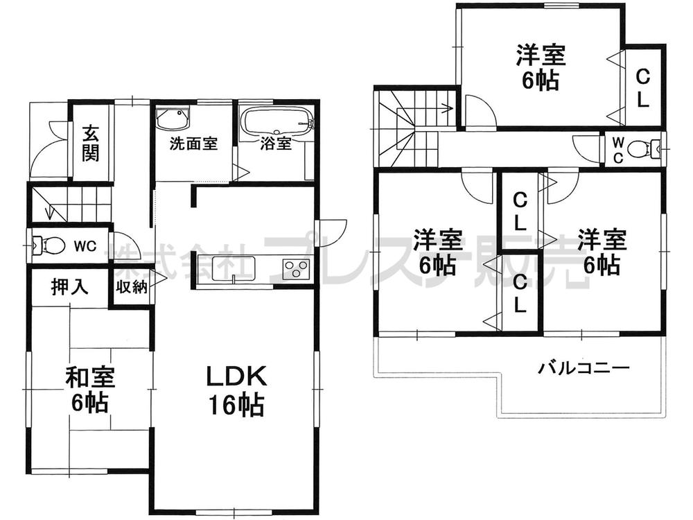 Floor plan. 26,800,000 yen, 4LDK, Land area 156.83 sq m , Building area 93.96 sq m