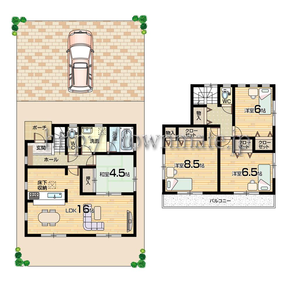 Floor plan. (3 Building), Price 22,800,000 yen, 4LDK, Land area 123 sq m , Building area 96.79 sq m