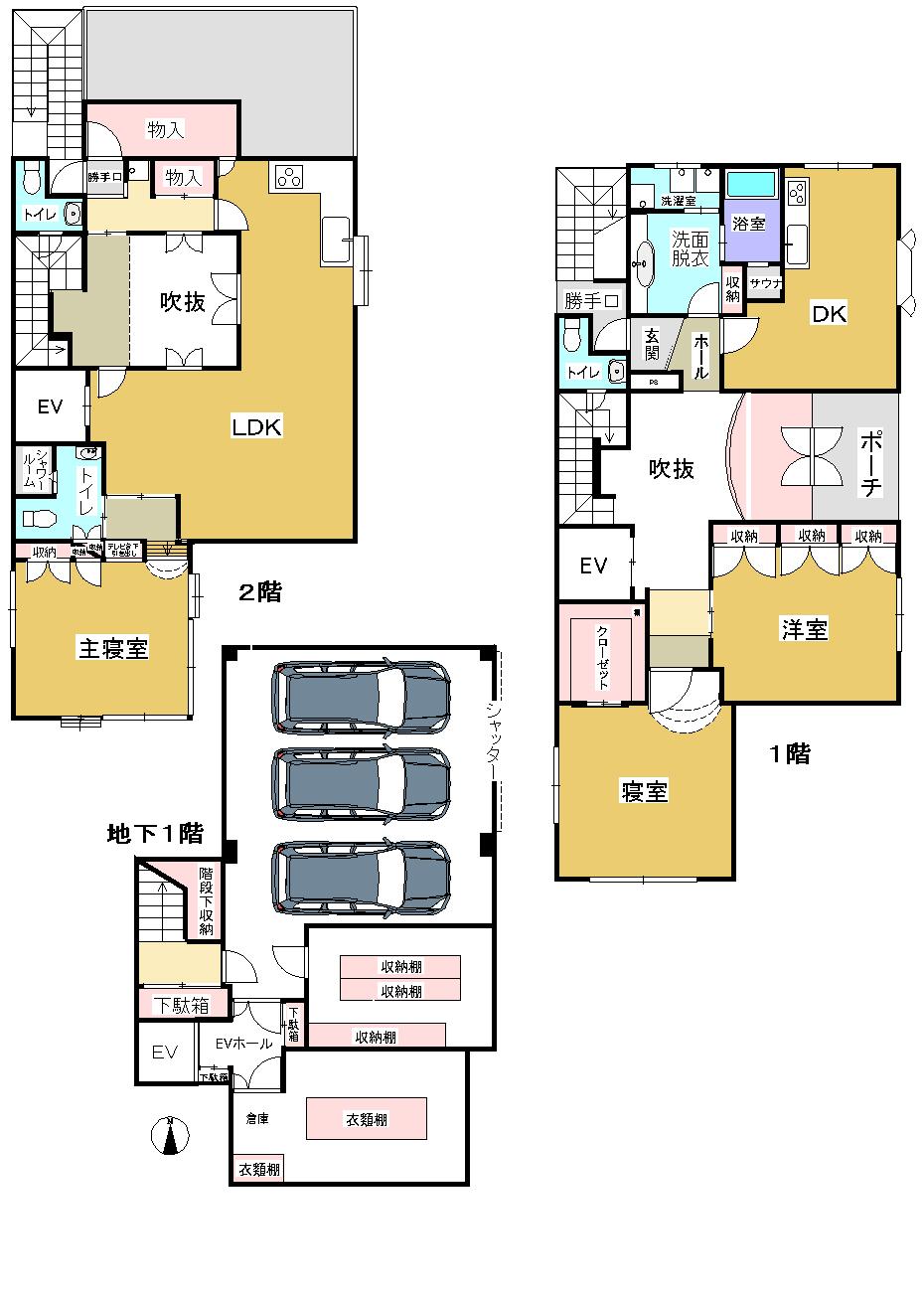 Floor plan. 87,800,000 yen, 3LDDKK + 2S (storeroom), Land area 757.02 sq m , Building area 373.22 sq m