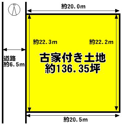 Compartment figure. Land price 84,800,000 yen, Land area 450.77 sq m