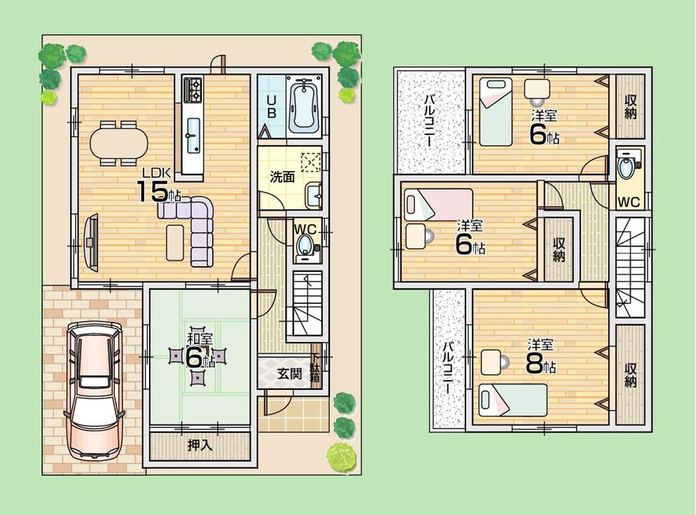 Floor plan. (No. 1 point), Price 24,800,000 yen, 4LDK, Land area 100.01 sq m , Building area 98.54 sq m