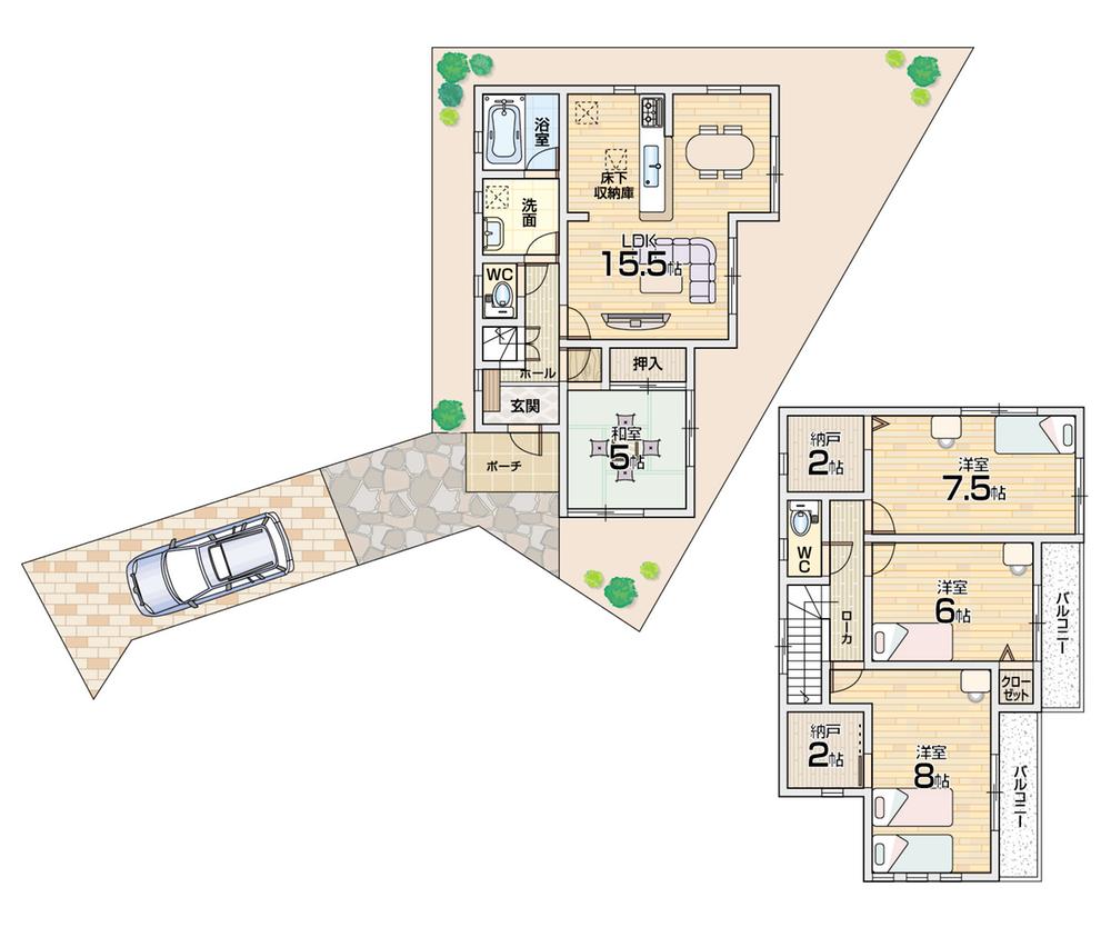 Floor plan. (No. 3 locations), Price 17.8 million yen, 4LDK, Land area 184.56 sq m , Building area 98.41 sq m