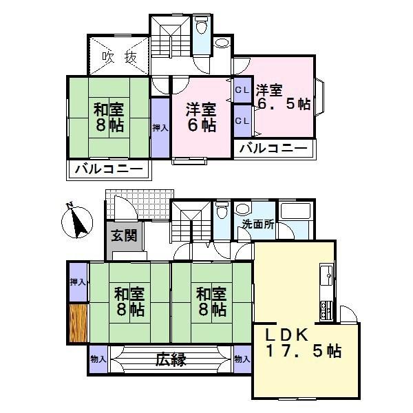 Floor plan. 29,800,000 yen, 5LDK, Land area 286.7 sq m , Building area 114.07 sq m
