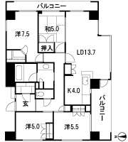 Floor: 4LDK, occupied area: 96.19 sq m, Price: 50.4 million yen