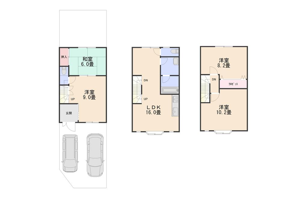 Floor plan. 12.8 million yen, 4LDK, Land area 73.83 sq m , Building area 103.51 sq m