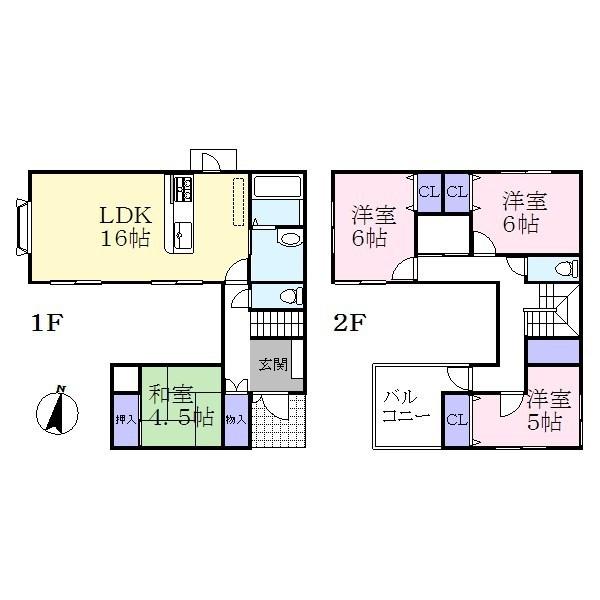 Floor plan. 27.3 million yen, 4LDK, Land area 185.02 sq m , Building area 103.5 sq m