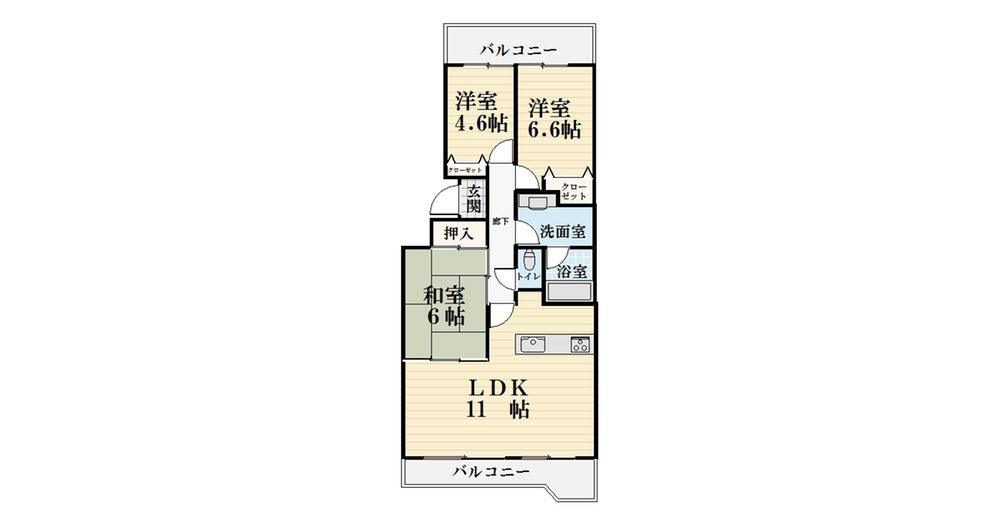 Floor plan. 3LDK, Price 10 million yen, Occupied area 68.52 sq m , Balcony area 17.06 sq m