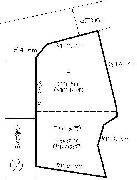 Compartment figure. Land price 90 million yen, Land area 523.06 sq m split negotiable!