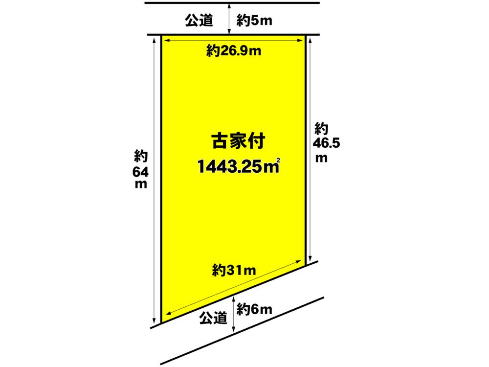 Compartment figure. Land price 95 million yen, Land area 1,443.25 sq m