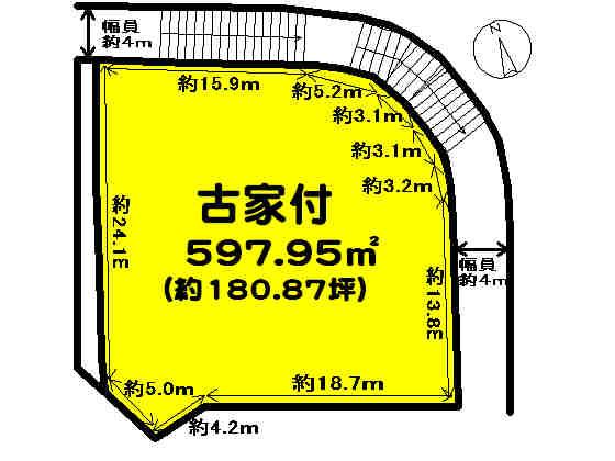 Compartment figure. Land price 48 million yen, Land area 597.95 sq m