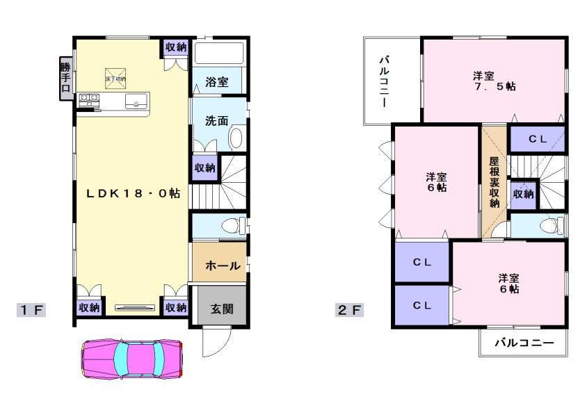 Floor plan. 26.5 million yen, 3LDK, Land area 105.07 sq m , Building area 85.12 sq m