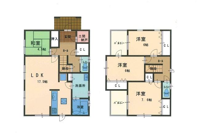 Floor plan. 39,700,000 yen, 4LDK + S (storeroom), Land area 185.1 sq m , Building area 110.96 sq m floor plan
