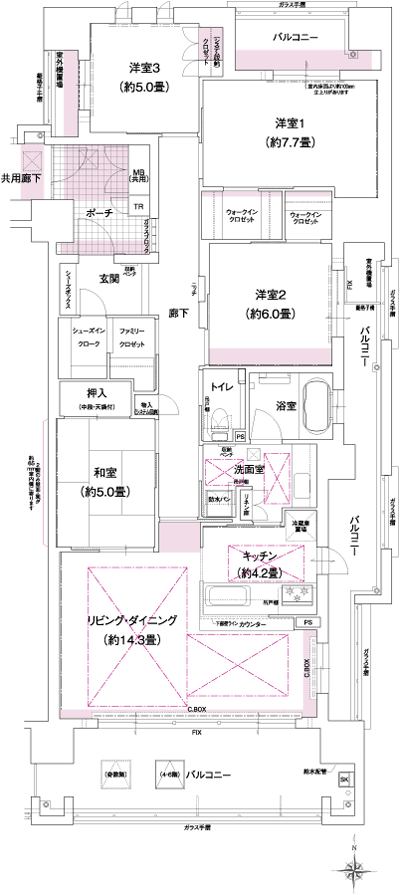 Floor: 4LDK, occupied area: 105.94 sq m, Price: 47.1 million yen