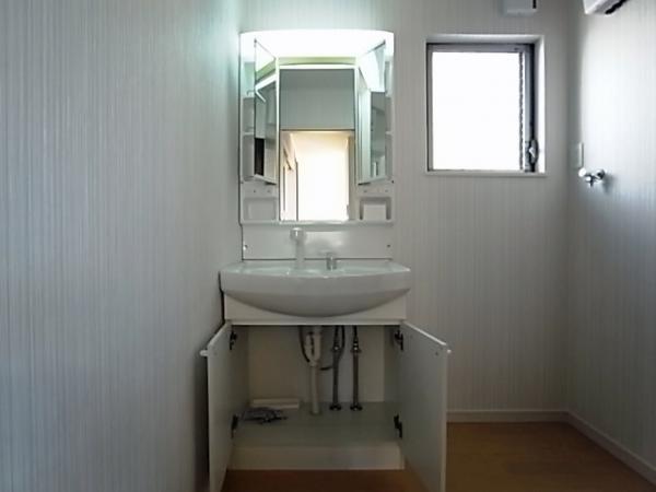 Wash basin, toilet. Vanity with excellent storage capacity and functionality