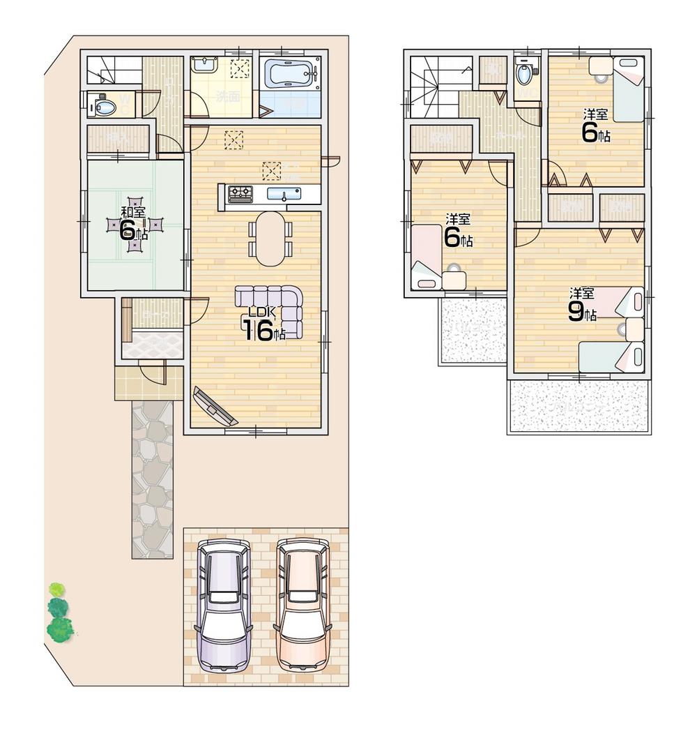 Floor plan. 33,800,000 yen, 4LDK, Land area 155.37 sq m , Building area 105.98 sq m floor plan All room 6 quires more, 