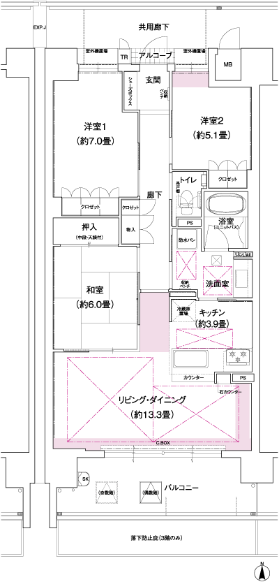 Floor: 3LDK, occupied area: 81.29 sq m, Price: 37.5 million yen
