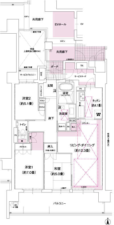 Floor: 3LDK, occupied area: 76.53 sq m, Price: 36.8 million yen