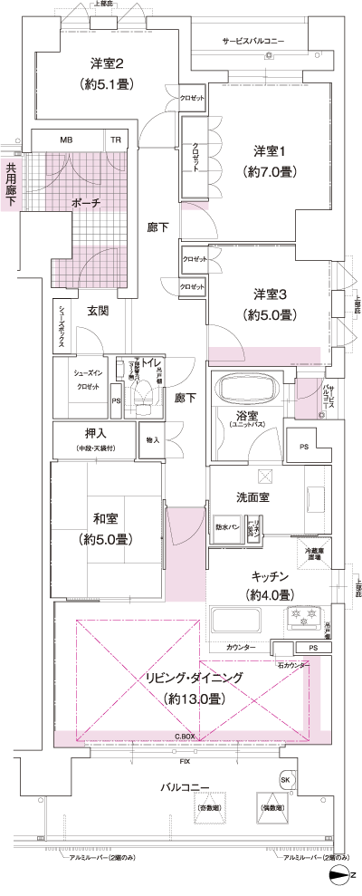 Floor: 4LDK, occupied area: 94.28 sq m, Price: 39.5 million yen