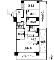 Floor: 4LDK, occupied area: 99.56 sq m, Price: 47.1 million yen