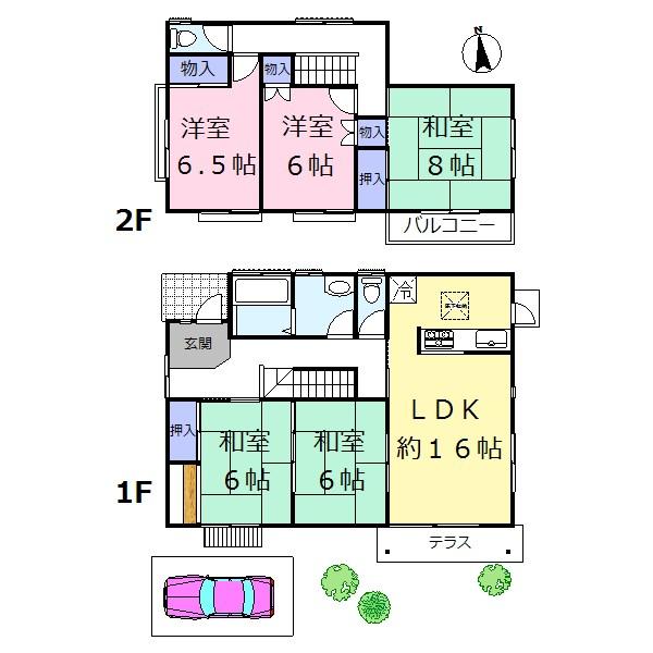Floor plan. 20.8 million yen, 5LDK, Land area 203.92 sq m , Building area 118.4 sq m