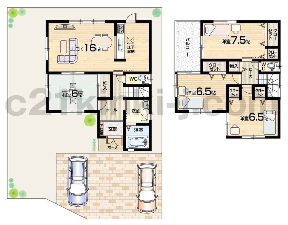Floor plan. (No. 8 locations), Price 24,800,000 yen, 4LDK, Land area 204.37 sq m , Building area 98.89 sq m