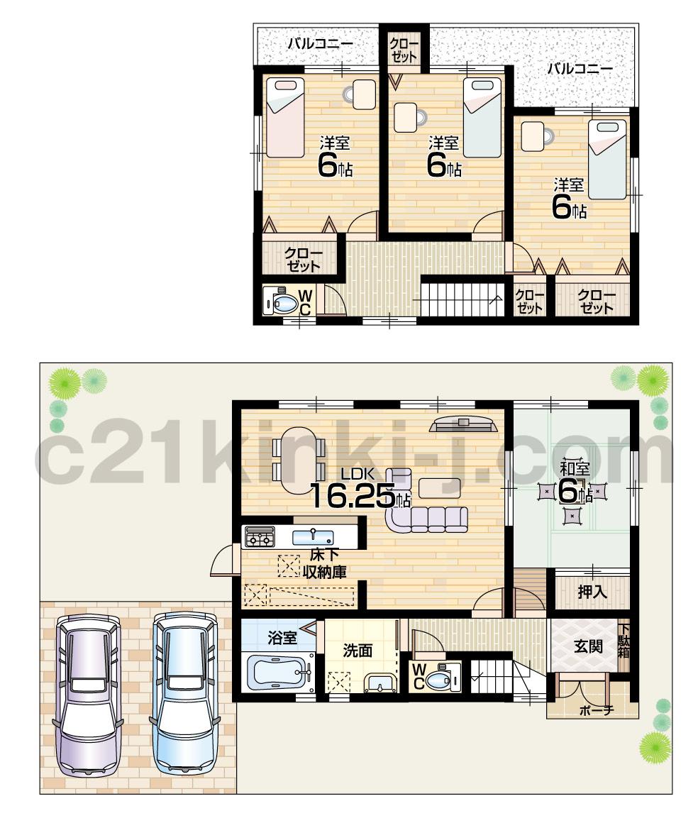Floor plan. (No. 16 locations), Price 23.8 million yen, 4LDK, Land area 208.19 sq m , Building area 95.17 sq m