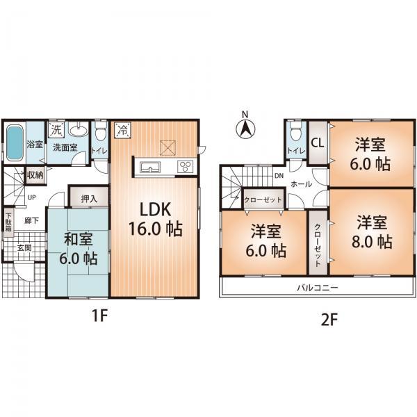 Floor plan. 27,800,000 yen, 4LDK, Land area 207.33 sq m , Building area 104.33 sq m