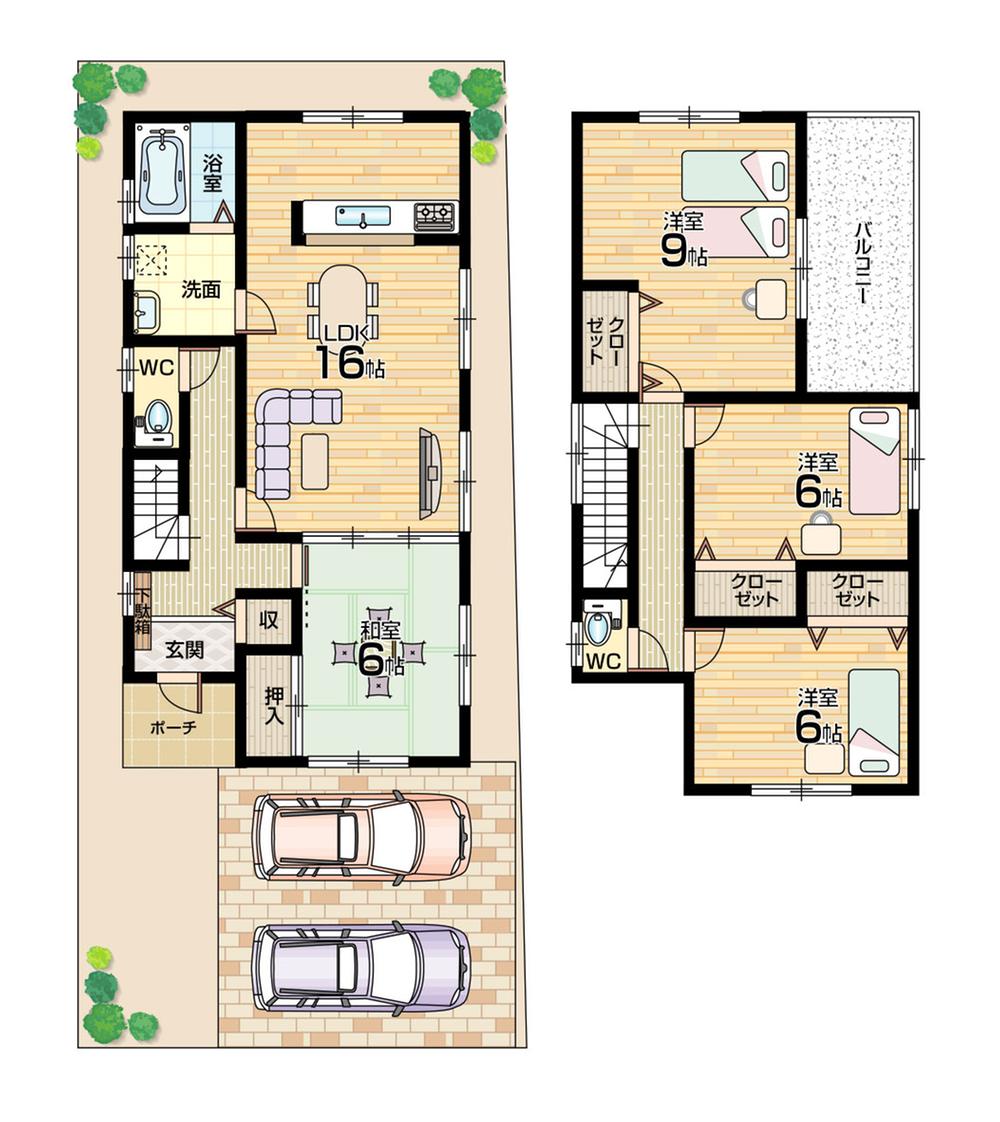 Floor plan. (No. 6 locations), Price 27,800,000 yen, 4LDK, Land area 147.9 sq m , Building area 105.15 sq m