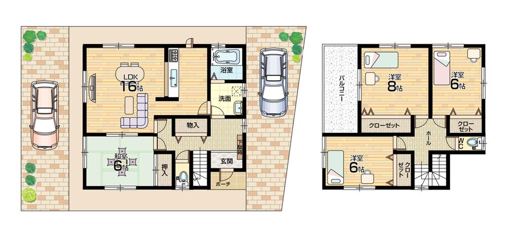 Floor plan. (7 Building), Price 29,800,000 yen, 4LDK, Land area 146.7 sq m , Building area 105.98 sq m