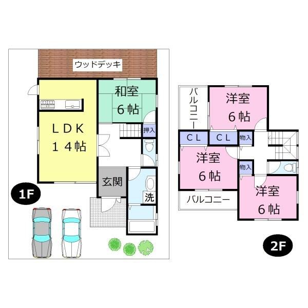 Floor plan. 28,900,000 yen, 4LDK, Land area 180.32 sq m , Building area 96.88 sq m