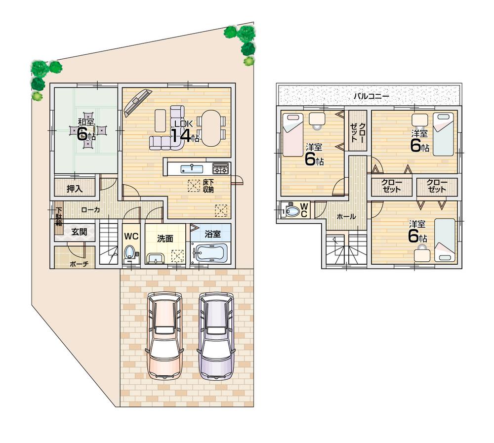 Floor plan. (No. 1 point), Price 28.8 million yen, 4LDK, Land area 167.98 sq m , Building area 94.4 sq m