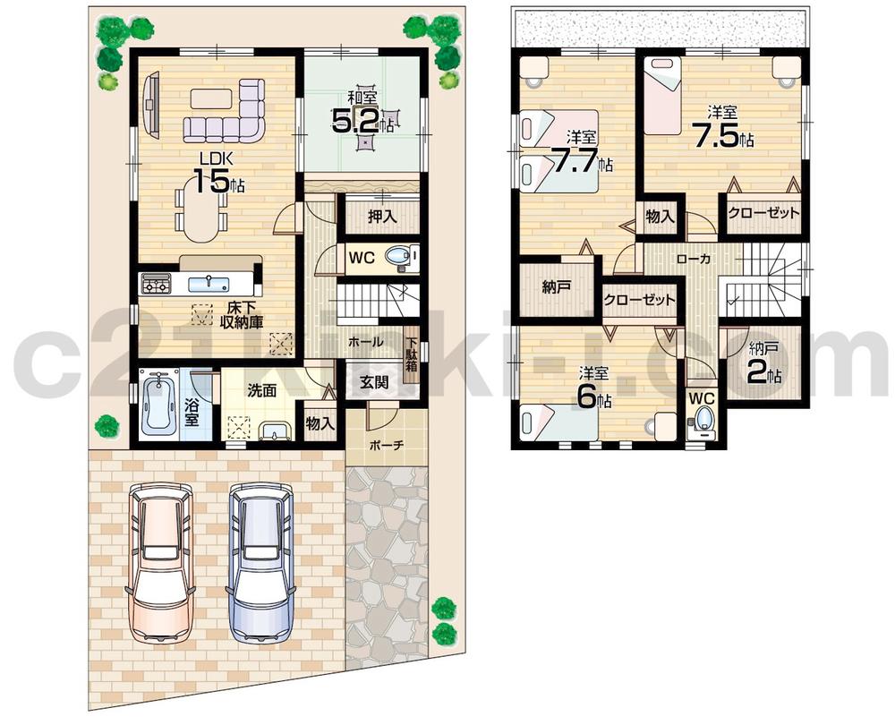 Floor plan. (No. 4 locations), Price 25,500,000 yen, 4LDK+S, Land area 123.01 sq m , Building area 103.67 sq m