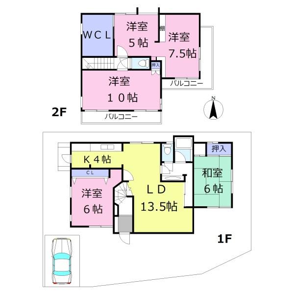 Floor plan. 25,900,000 yen, 5LDK, Land area 205.68 sq m , Building area 123.35 sq m