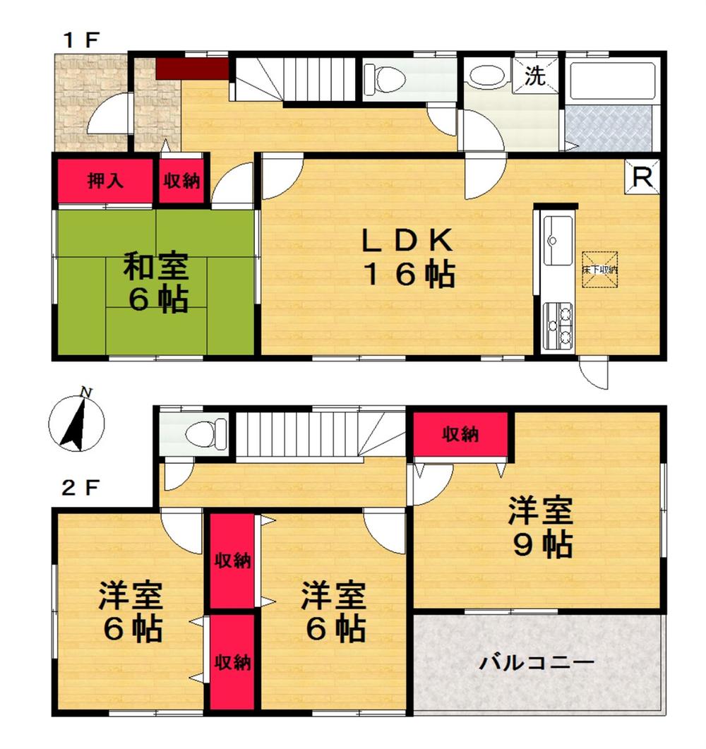 Floor plan. (Building 2), Price 24,800,000 yen, 4LDK, Land area 170.3 sq m , Building area 105.15 sq m
