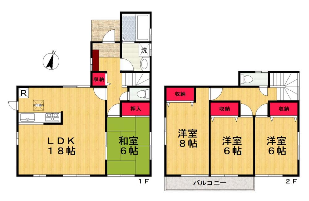 Floor plan. (3 Building), Price 24,800,000 yen, 4LDK, Land area 166.08 sq m , Building area 105.98 sq m