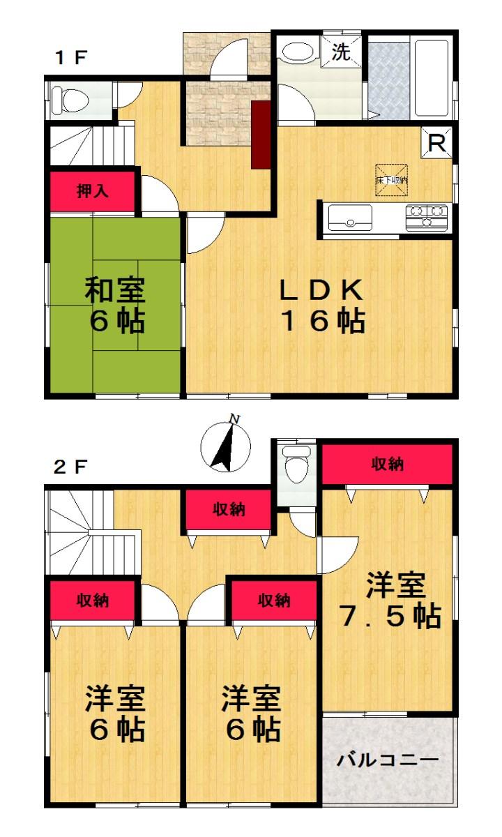 Floor plan. (4 Building), Price 24,800,000 yen, 4LDK, Land area 165.16 sq m , Building area 105.99 sq m