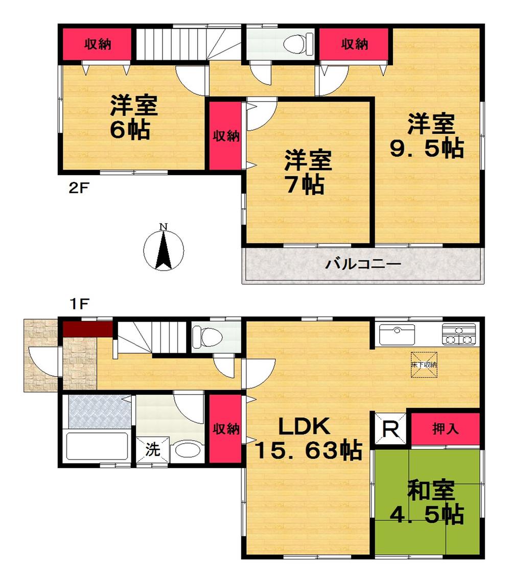 Floor plan. (1 Building), Price 23.8 million yen, 4LDK, Land area 138.14 sq m , Building area 100.39 sq m
