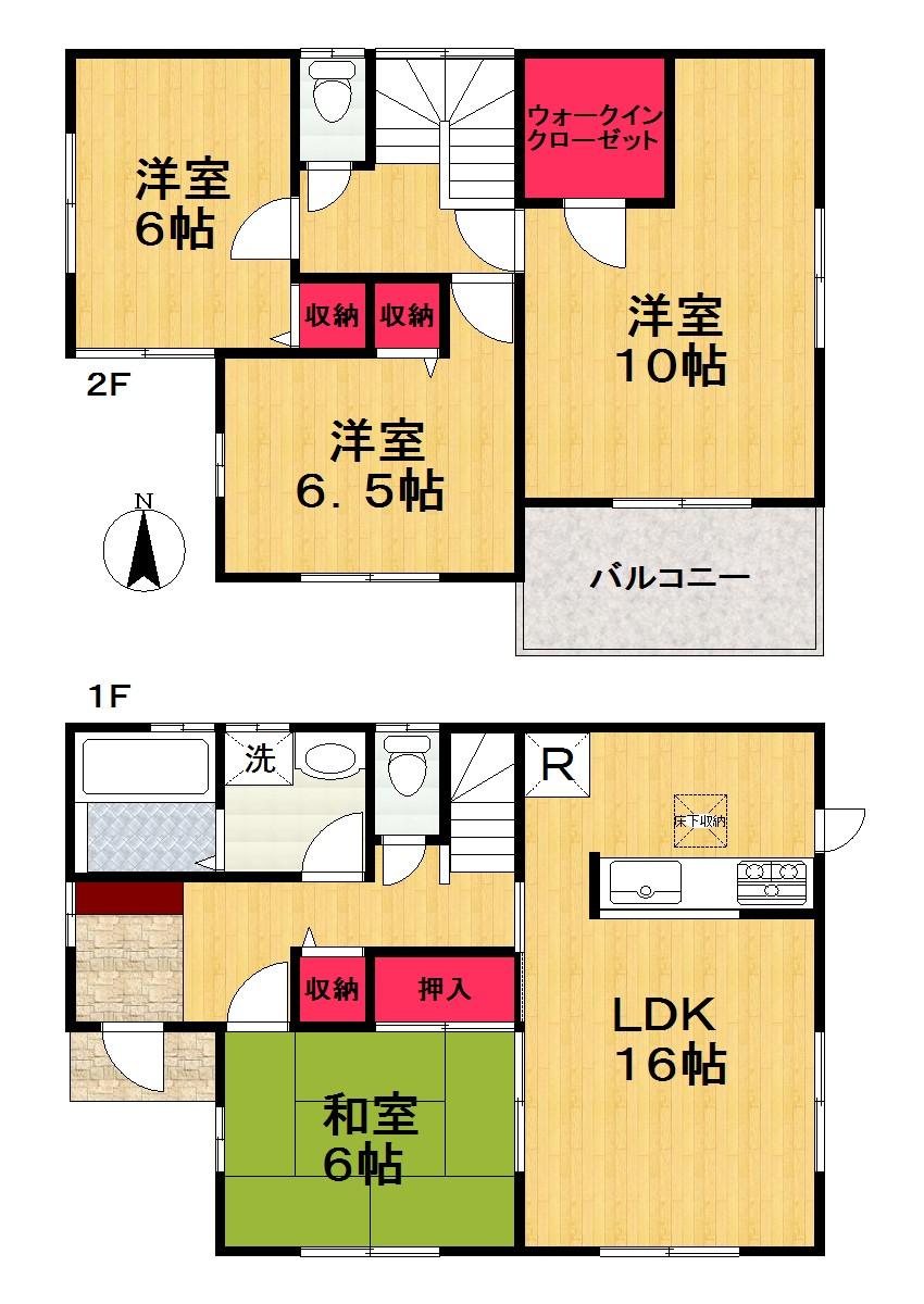 Floor plan. (3 Building), Price 24,800,000 yen, 4LDK+S, Land area 135.57 sq m , Building area 105.99 sq m