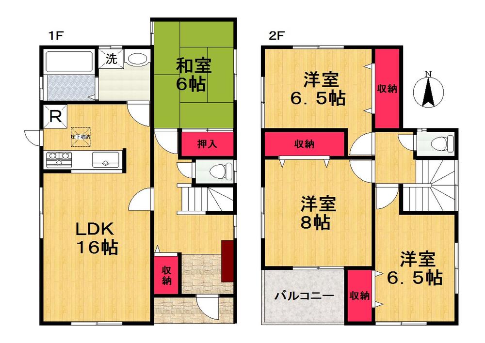 Floor plan. (4 Building), Price 21,800,000 yen, 4LDK, Land area 146.99 sq m , Building area 105.98 sq m